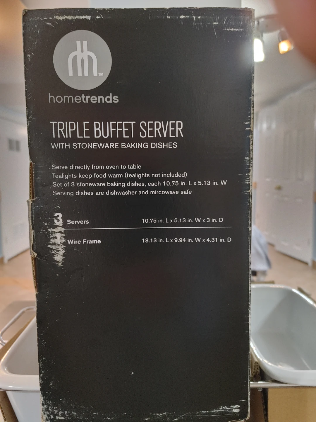 Hometrends Triple Buffet Server with Stoneware Baking Dishes - photo 2