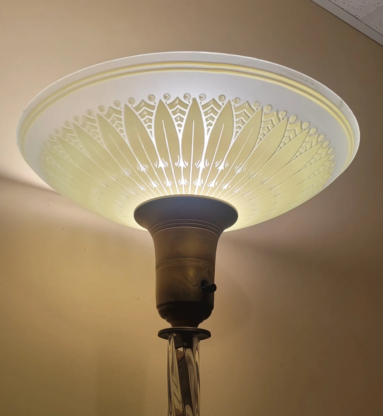 Antique Twisted Glass Torchiere Lamp - photo 2