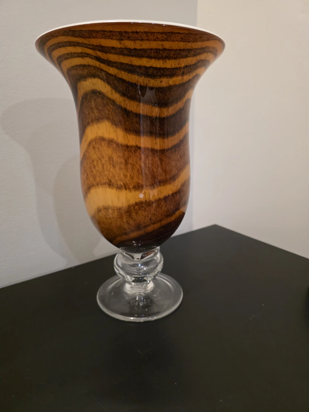 Glass Vase with Swirl Pattern