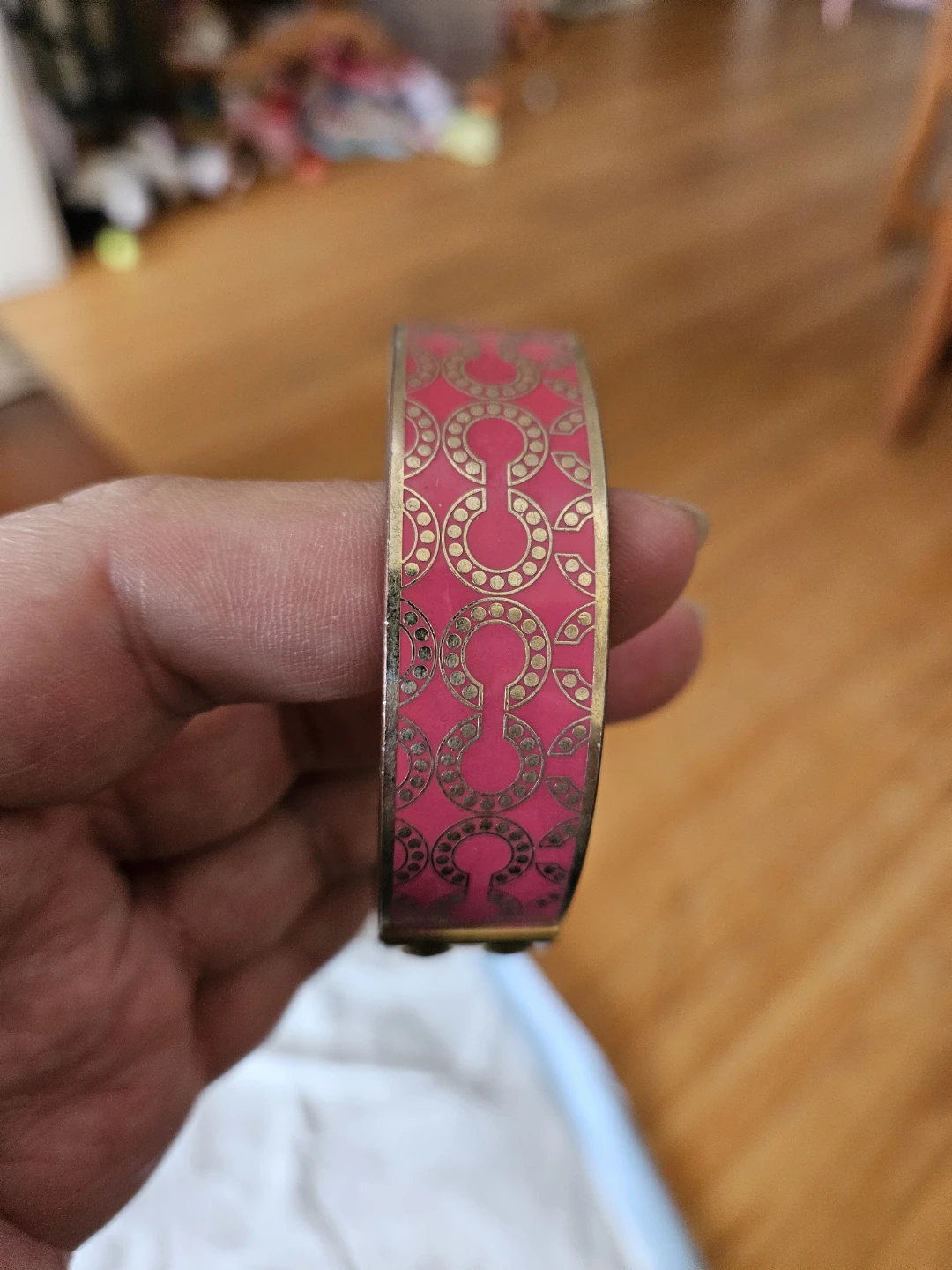 Coach Pink Monogram Bangle Bracelet