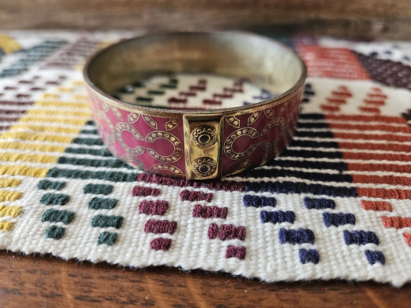 Coach Pink Monogram Bangle Bracelet - photo 3