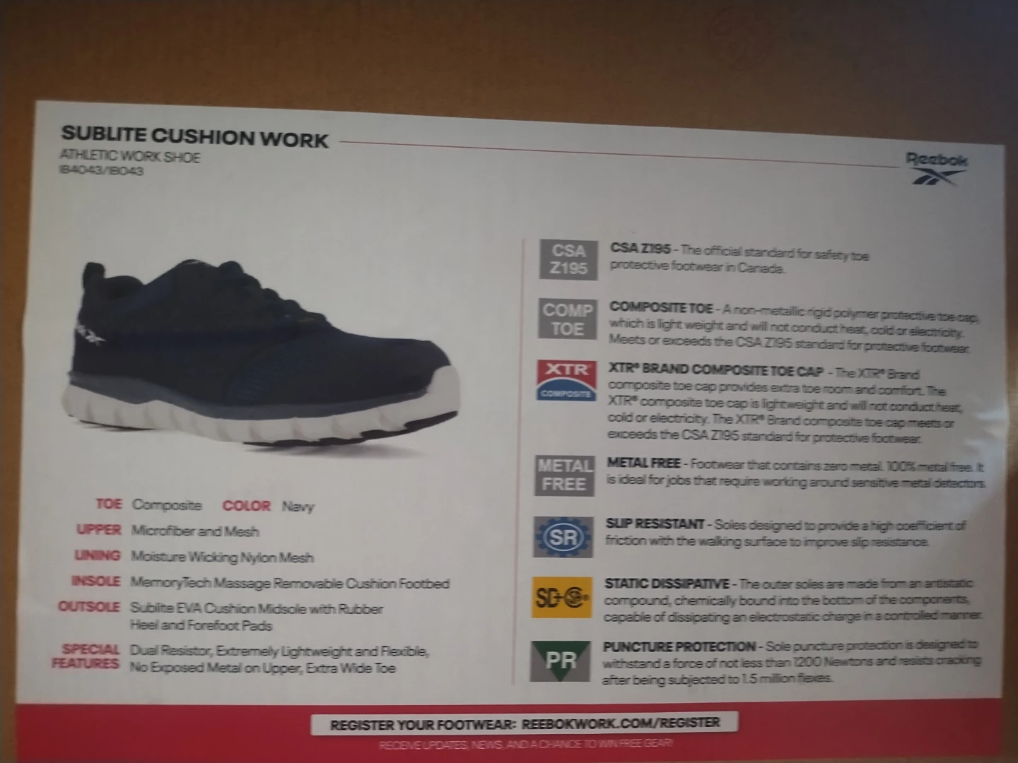 BNIB Reebok Sublite cushion (certified)  Work /Athletic Shoes - photo 2
