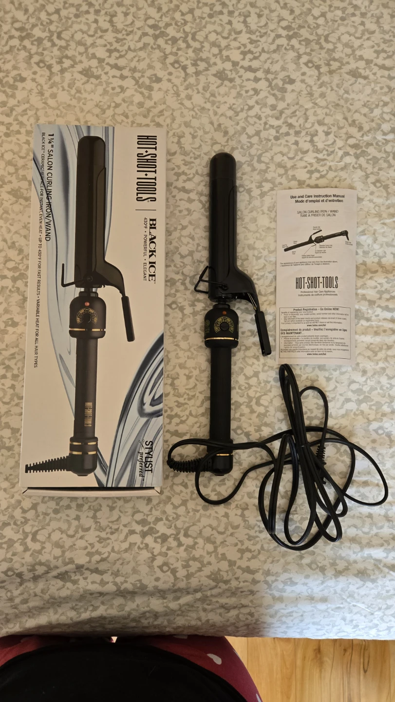 Hot Shot Tools Black Ice 1 1/4" Salon Curling Iron/Wand