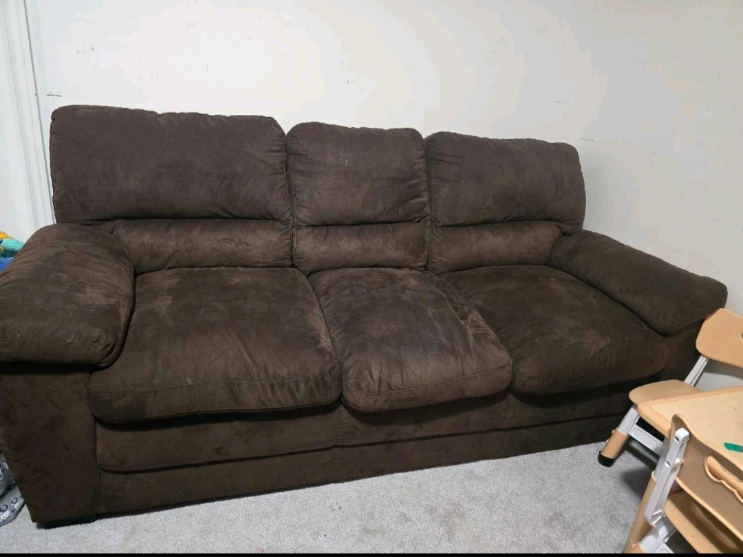 Brown Suede Couch