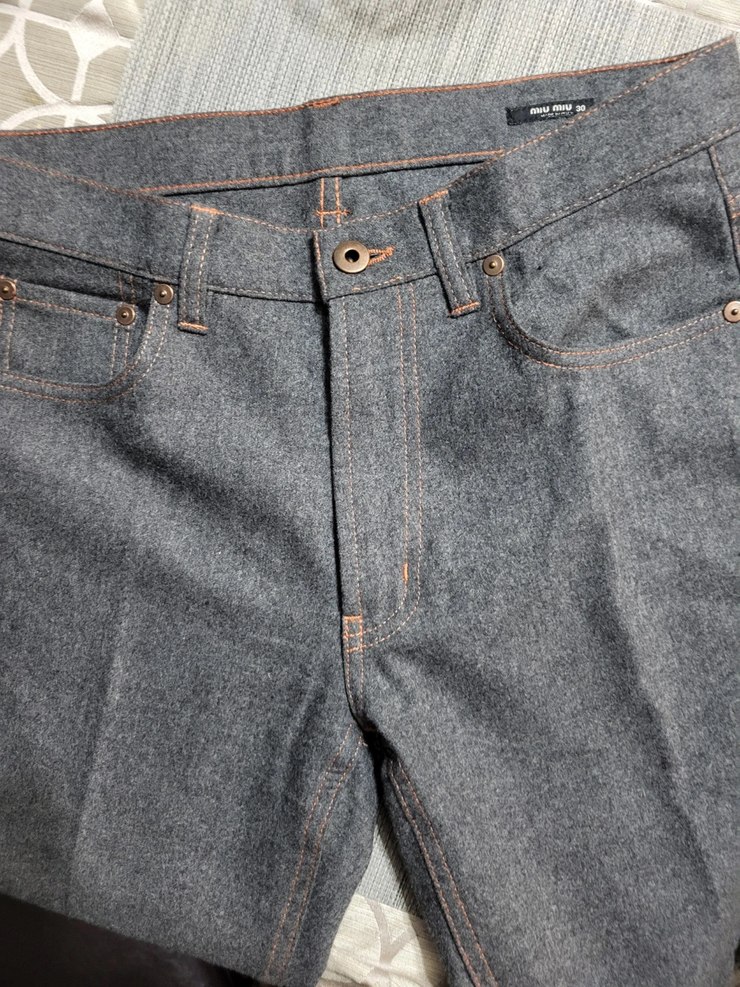 Miu Miu Grey Wool Blend Pants Size 30