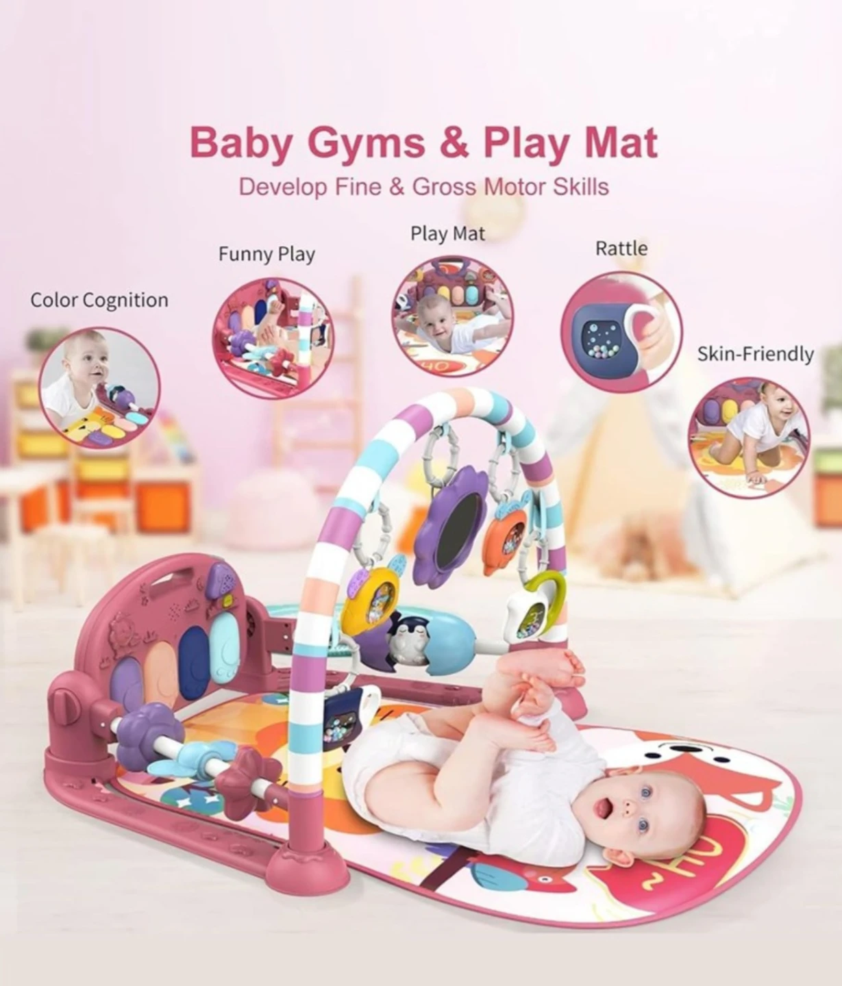 Baby Gym and Play Mat with Musical Piano - photo 2