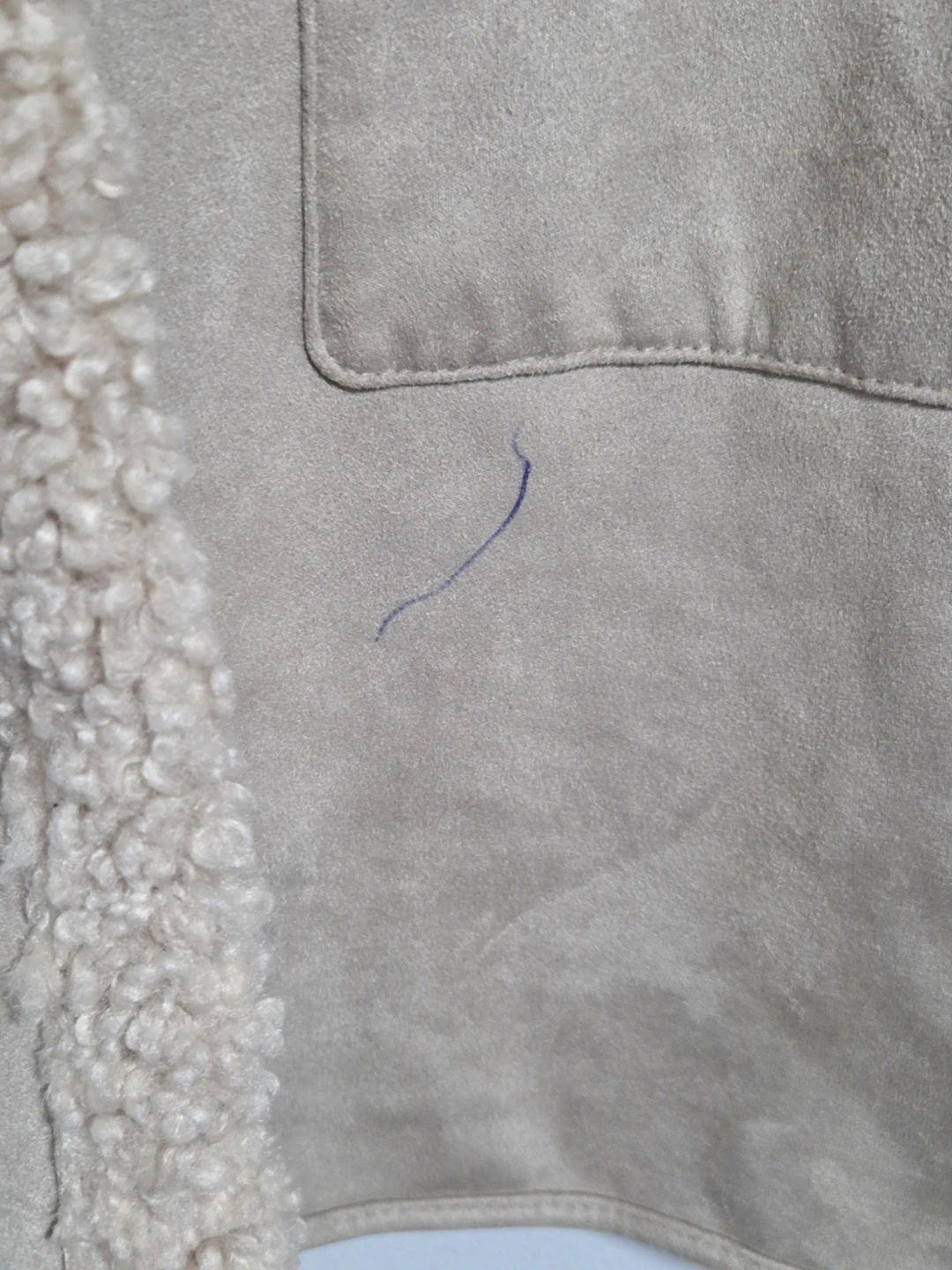 Zara Beige Faux Suede Sherpa Lined Coat - Size 13-14 - photo 4