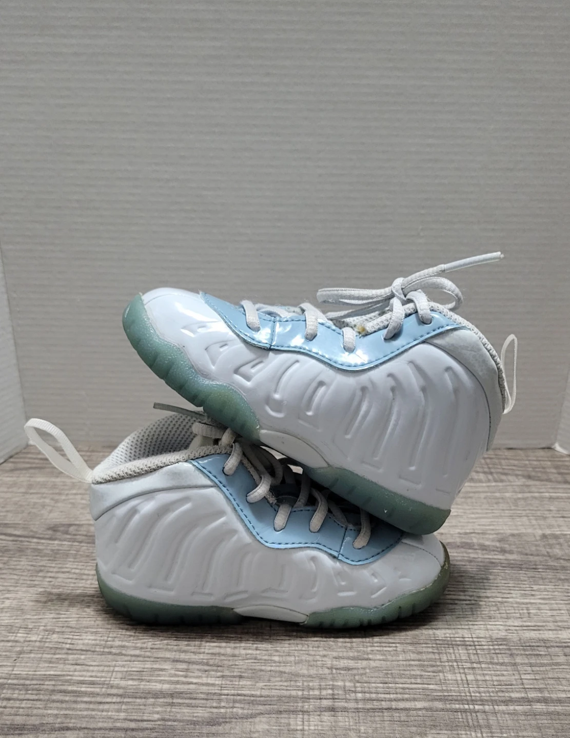 Nike Little Posite One Toddler Shoes 6C White/Light Blue - photo 3