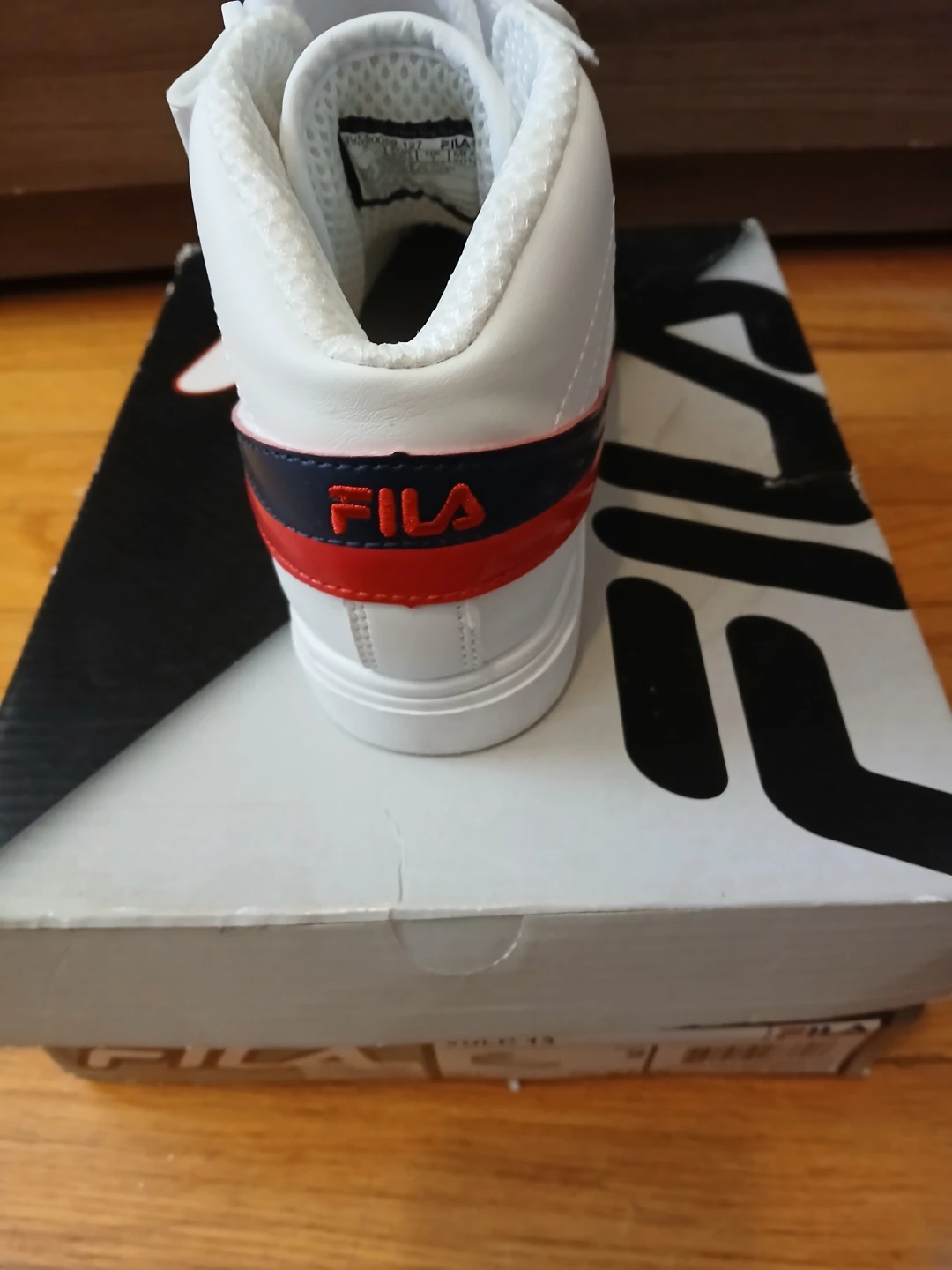 Fila Kids White High-Top Sneakers with Red and Blue Accents - photo 2