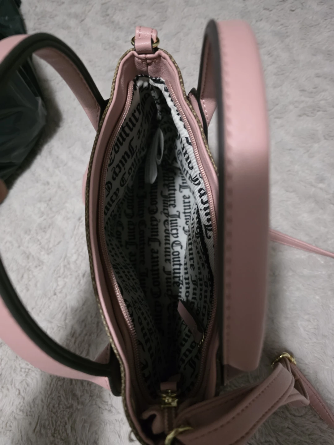 Juicy Couture Monogram Shoulder Bag - Pink & Brown - photo 2