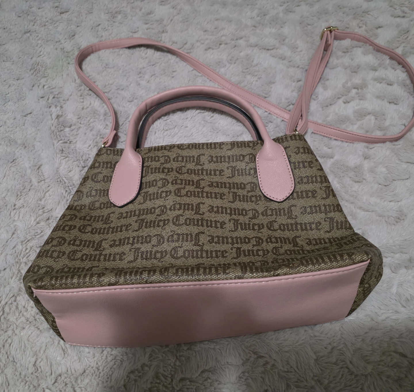 Juicy Couture Monogram Shoulder Bag - Pink & Brown - photo 3