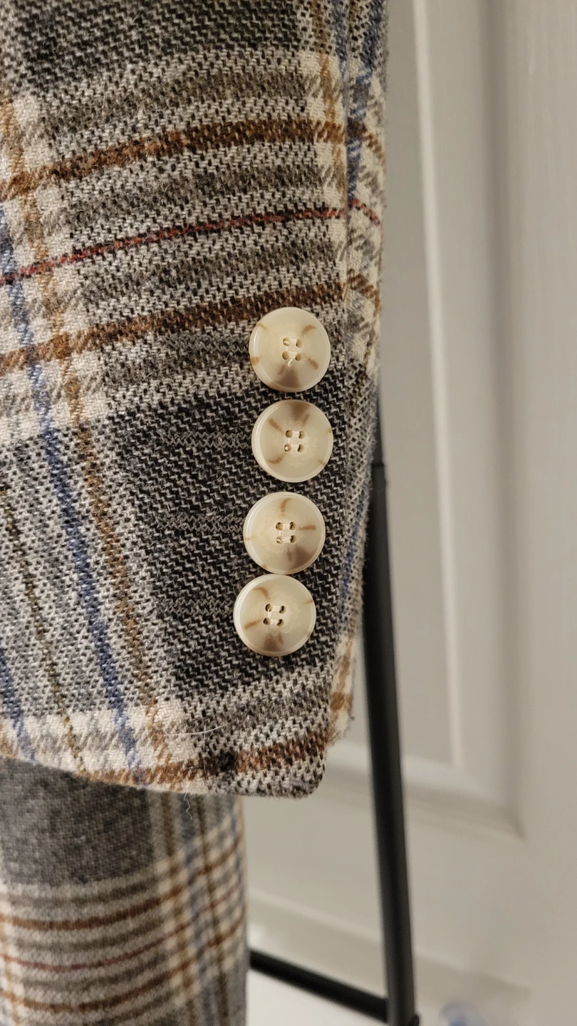 5cm Plaid Double-Breasted Blazer - Size S - photo 2