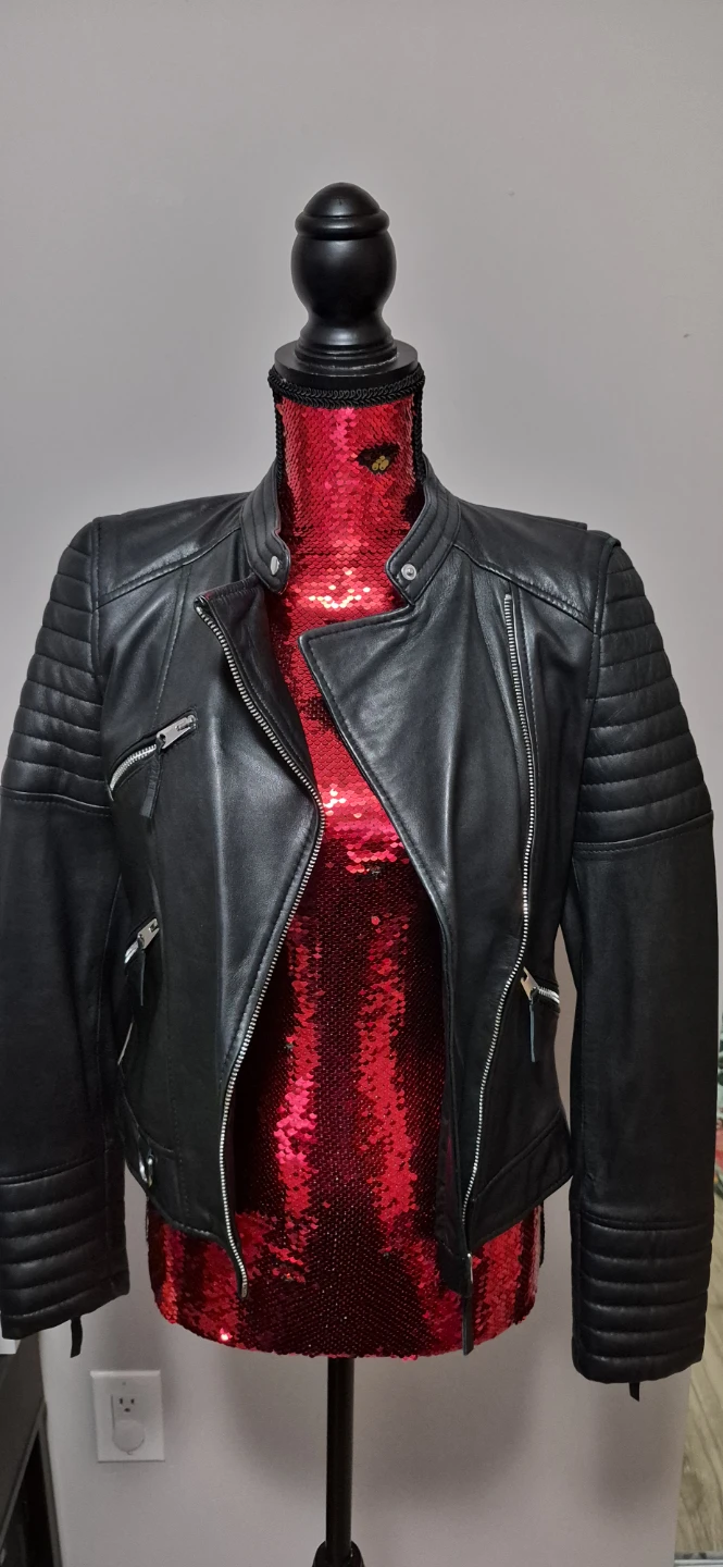 ZARA Black Leather Moto Jacket