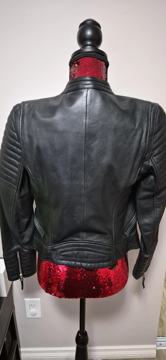 ZARA Black Leather Moto Jacket - photo 2