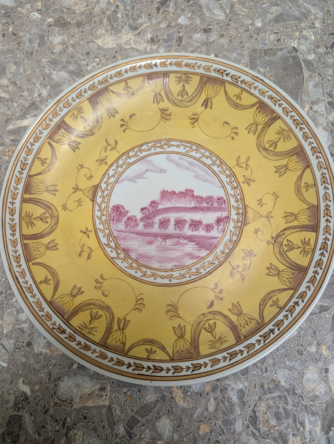 Decorative Ceramic Plate with Landscape Scene