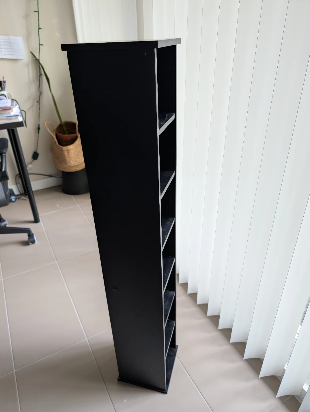 Black Tall Shelf Unit - photo 2