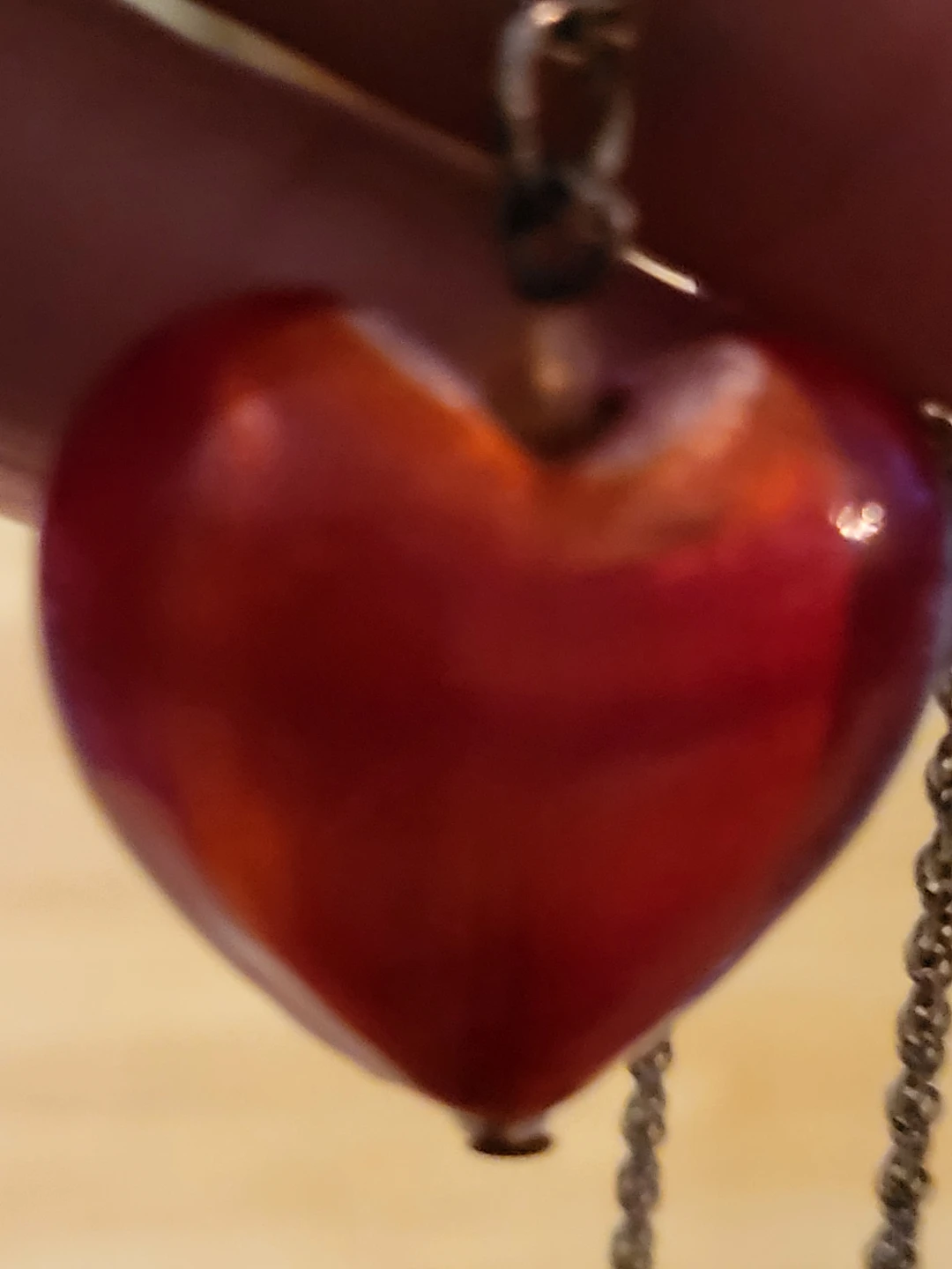 Red Glass Heart Pendant Necklace - photo 4