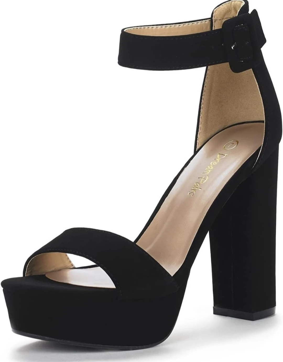 Dream Pairs Black Suede Platform Block Heels-Size 5.5 - photo 4