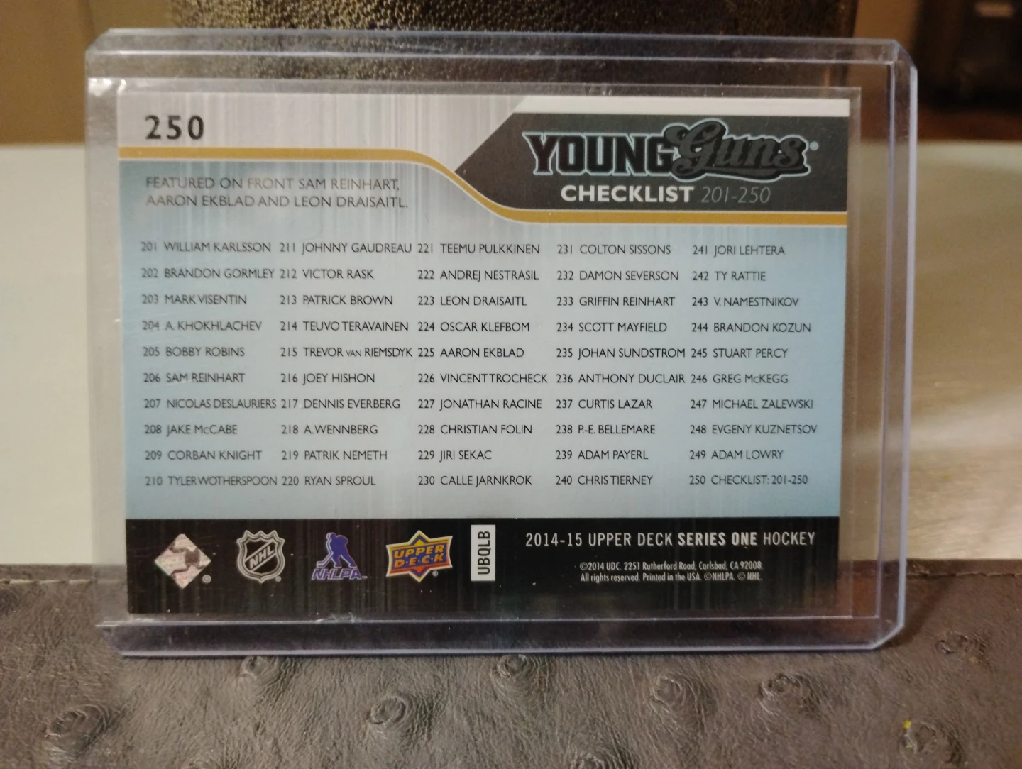 🥕2014-15 Upper Deck Young Guns Checklist 201-250 - photo 2