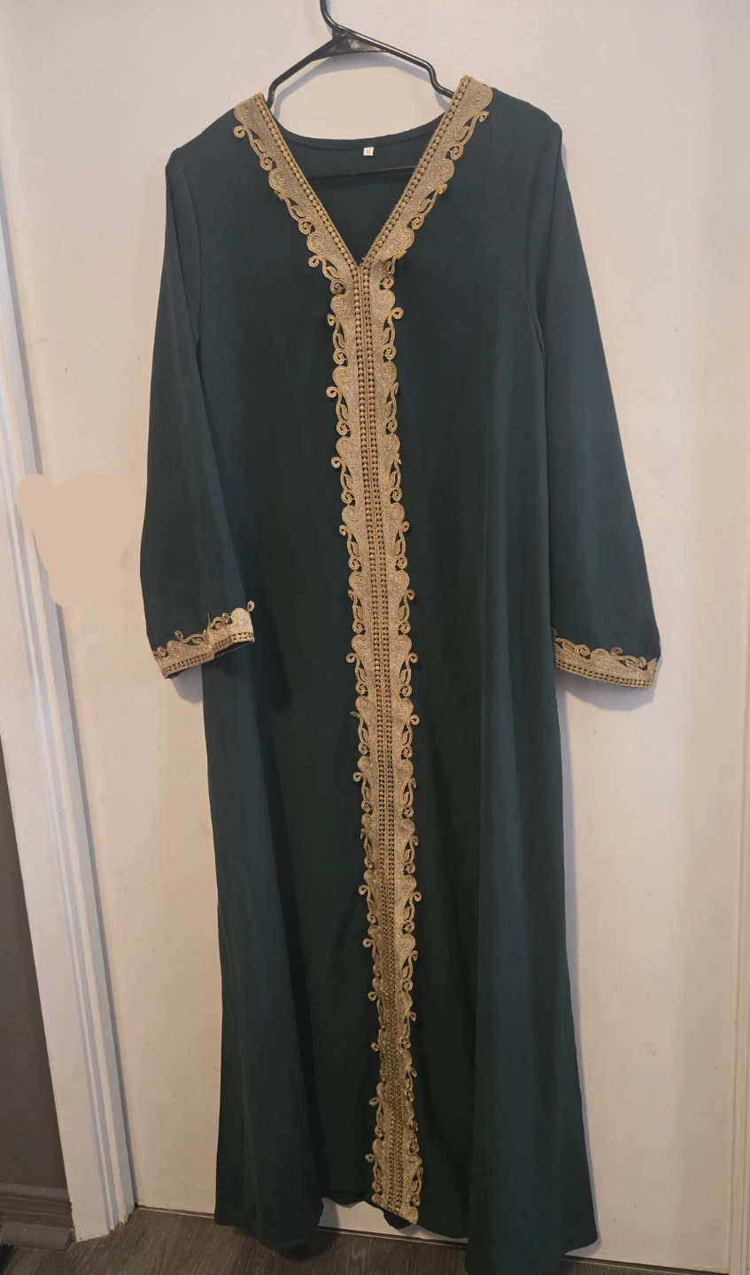 New dark green abaya dress with Gold Trim💚 - photo 2