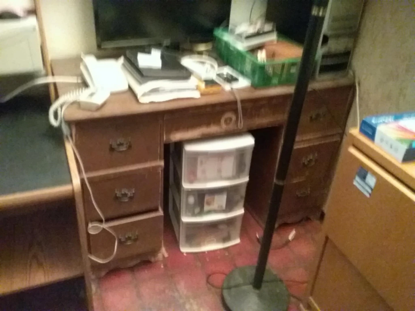 Wooden Desk with Drawers