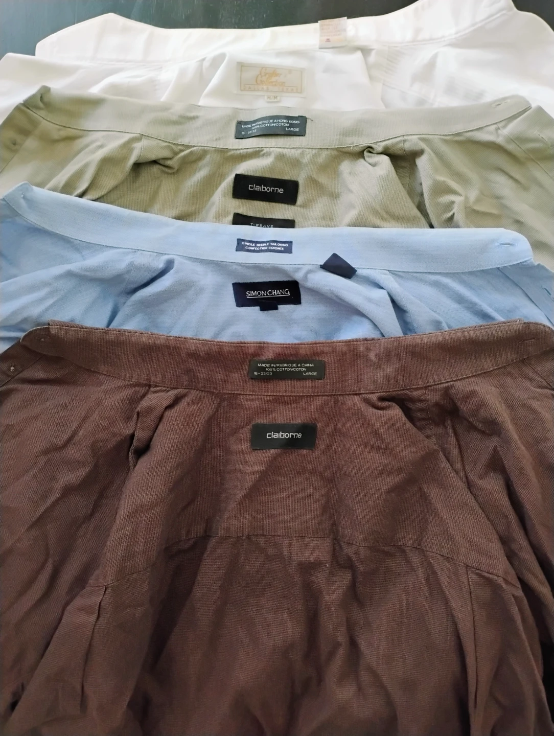Bundle of 4 Men's Dress Shirts - Claiborne, Simon Chang