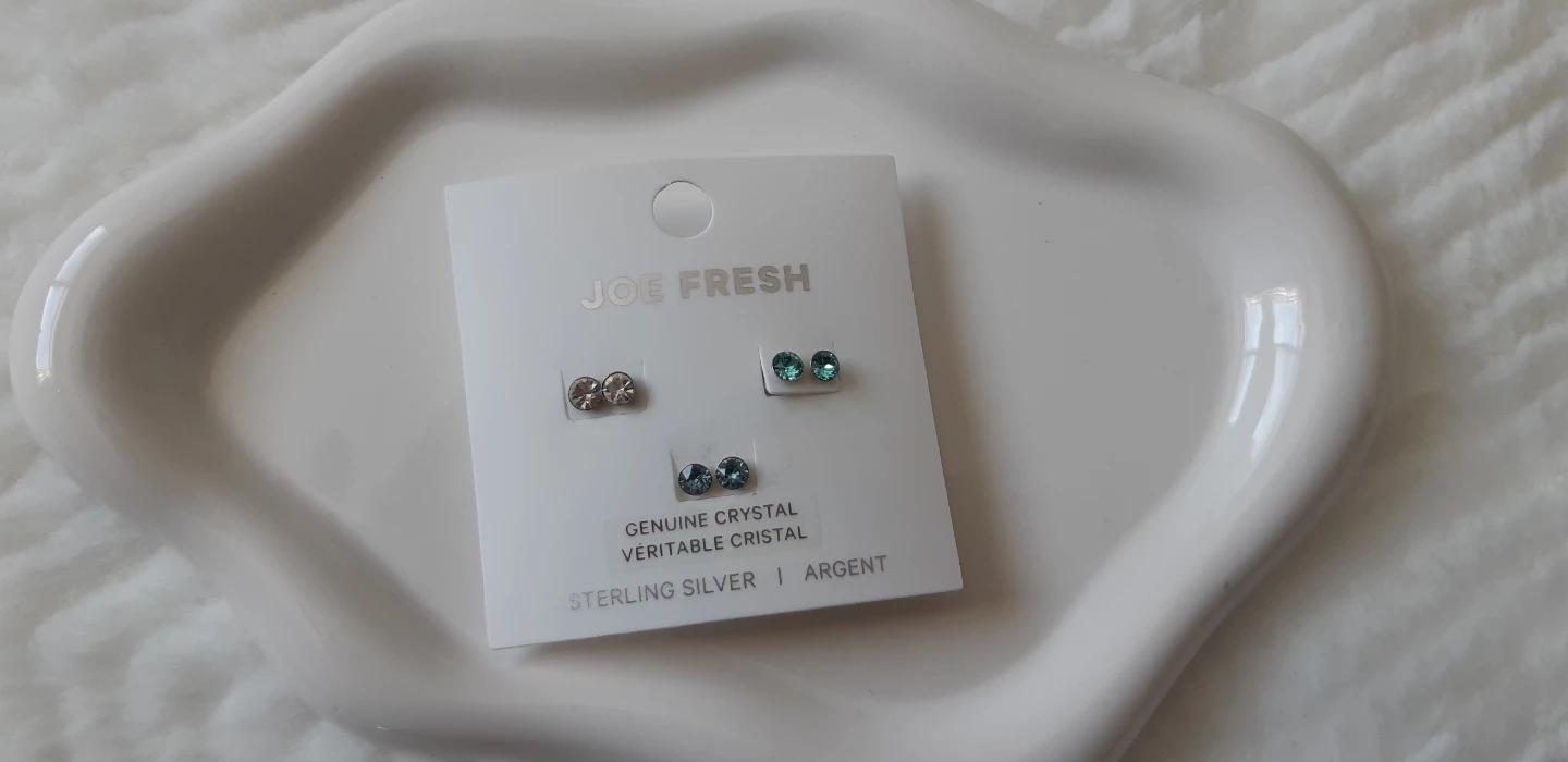Joe Fresh Sterling Silver Crystal Earrings Set