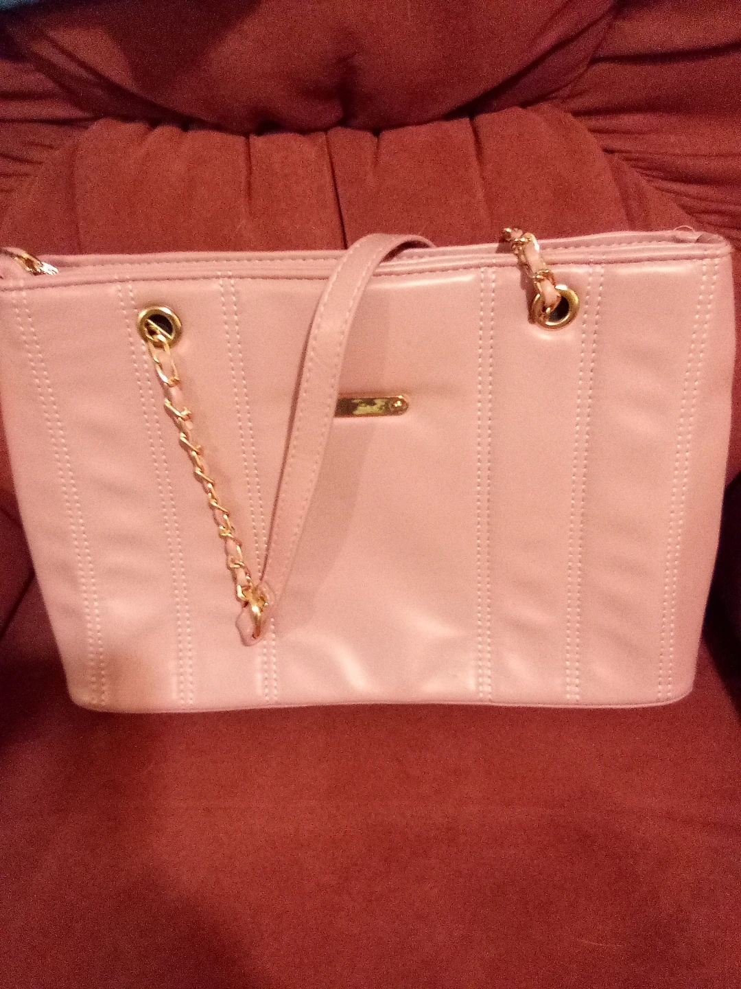 Pink Faux Leather Tote Bag - photo 2