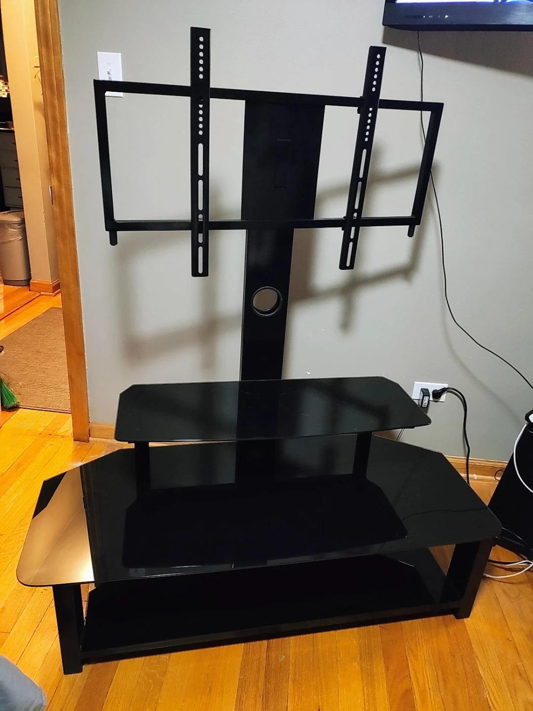 Black Glass TV Stand with Mount - photo 2