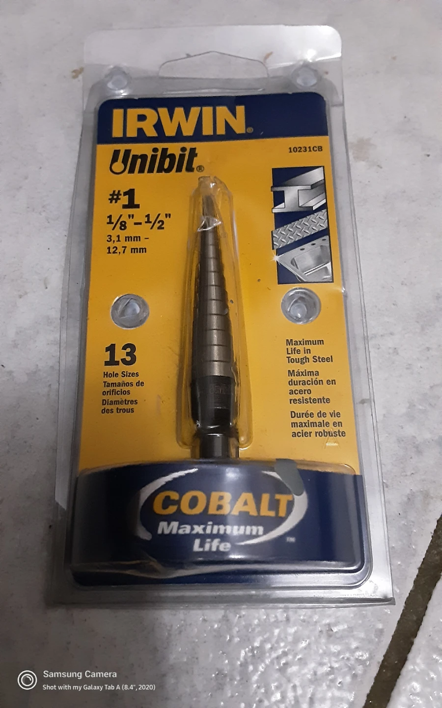 IRWIN Unibit #1 Step Drill Bit 1/8"-1/2"