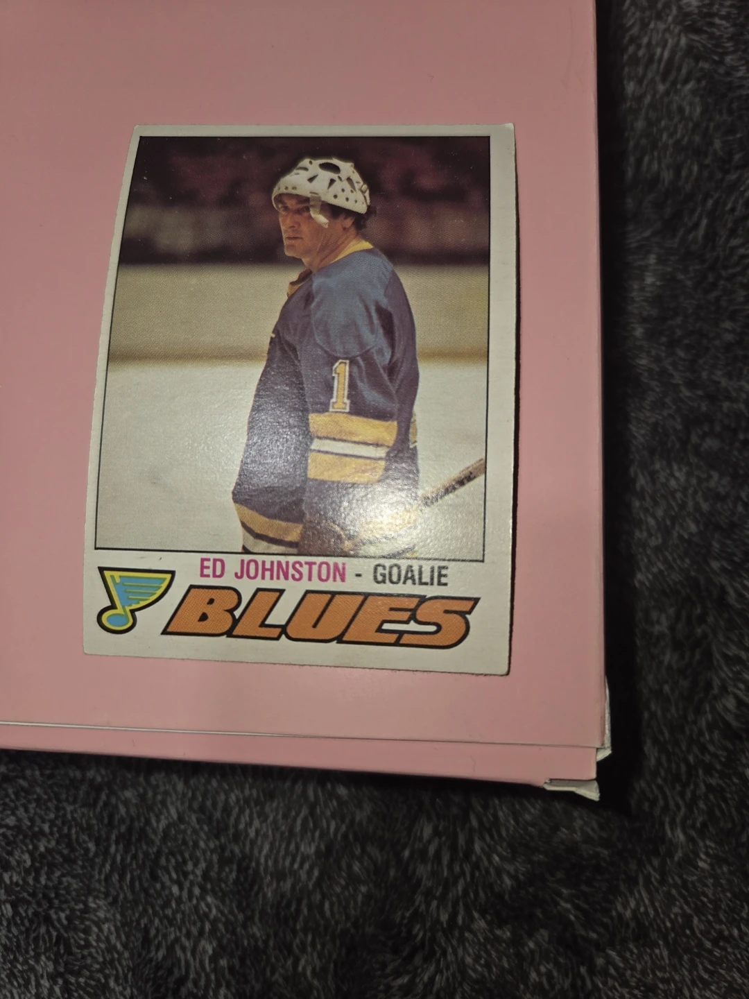 Ed Johnston Goalie Hockey Card - 1977 O-Pee-Chee with stats