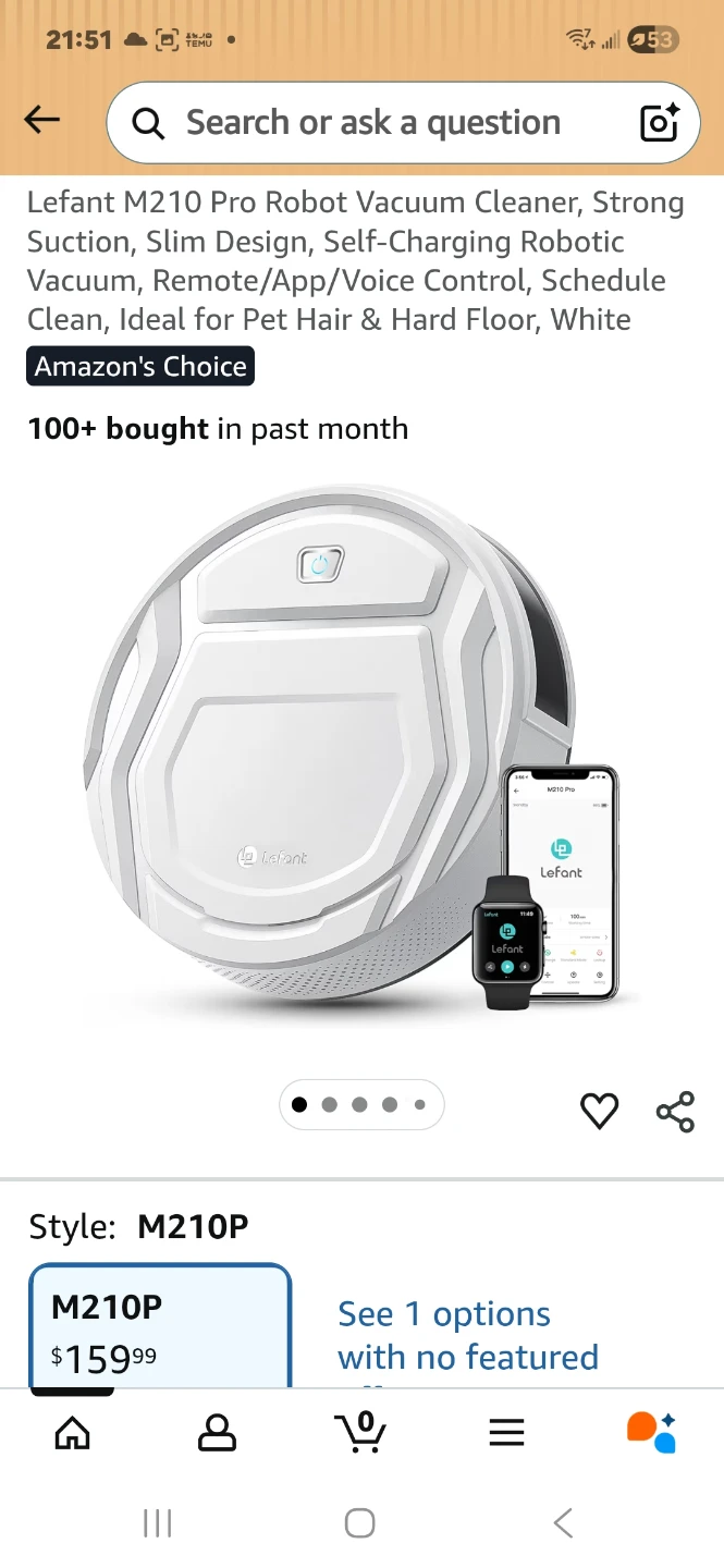 Lefant M210 Pro Robot Vacuum Cleaner White - photo 2