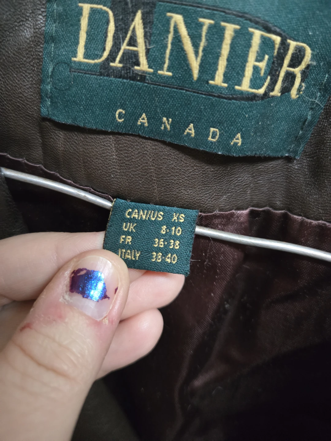 DANIER Brown Leather Jacket XS - photo 3