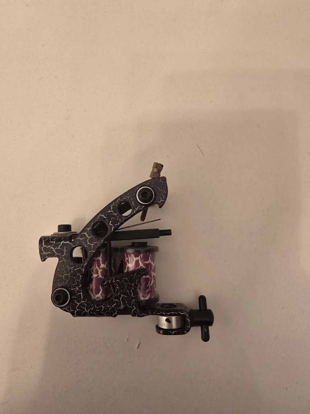 Black Tattoo Machine with Purple Coils - photo 2