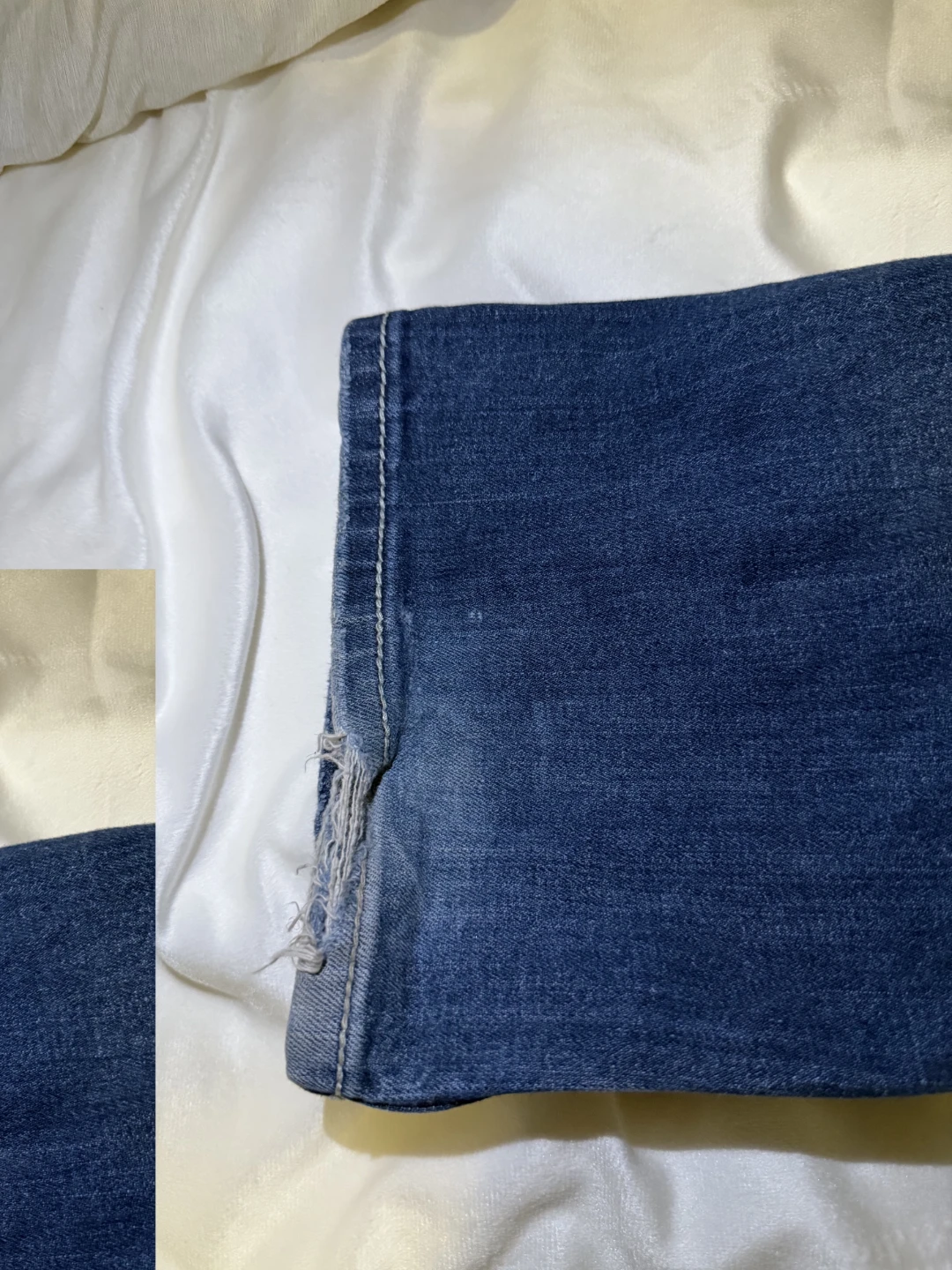 Express Jeans Women's Size 2L Bootcut Blue Denim Distressed - photo 3