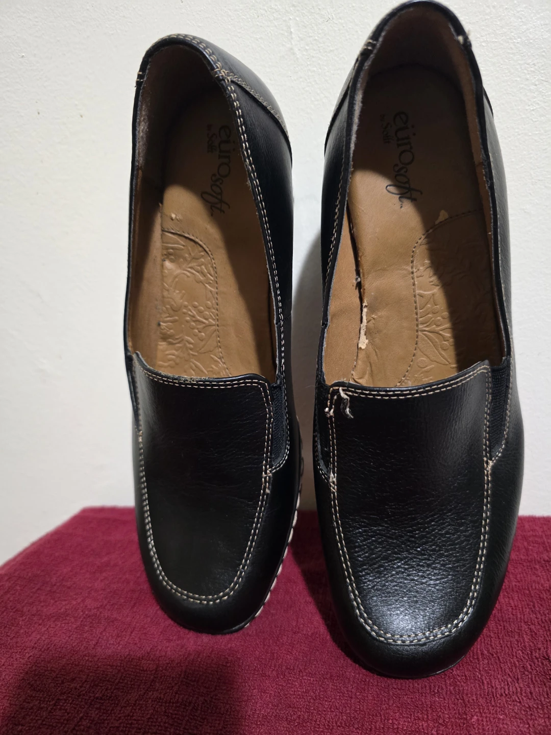 Eurosoft by Sofft Black Leather Loafer Shoes