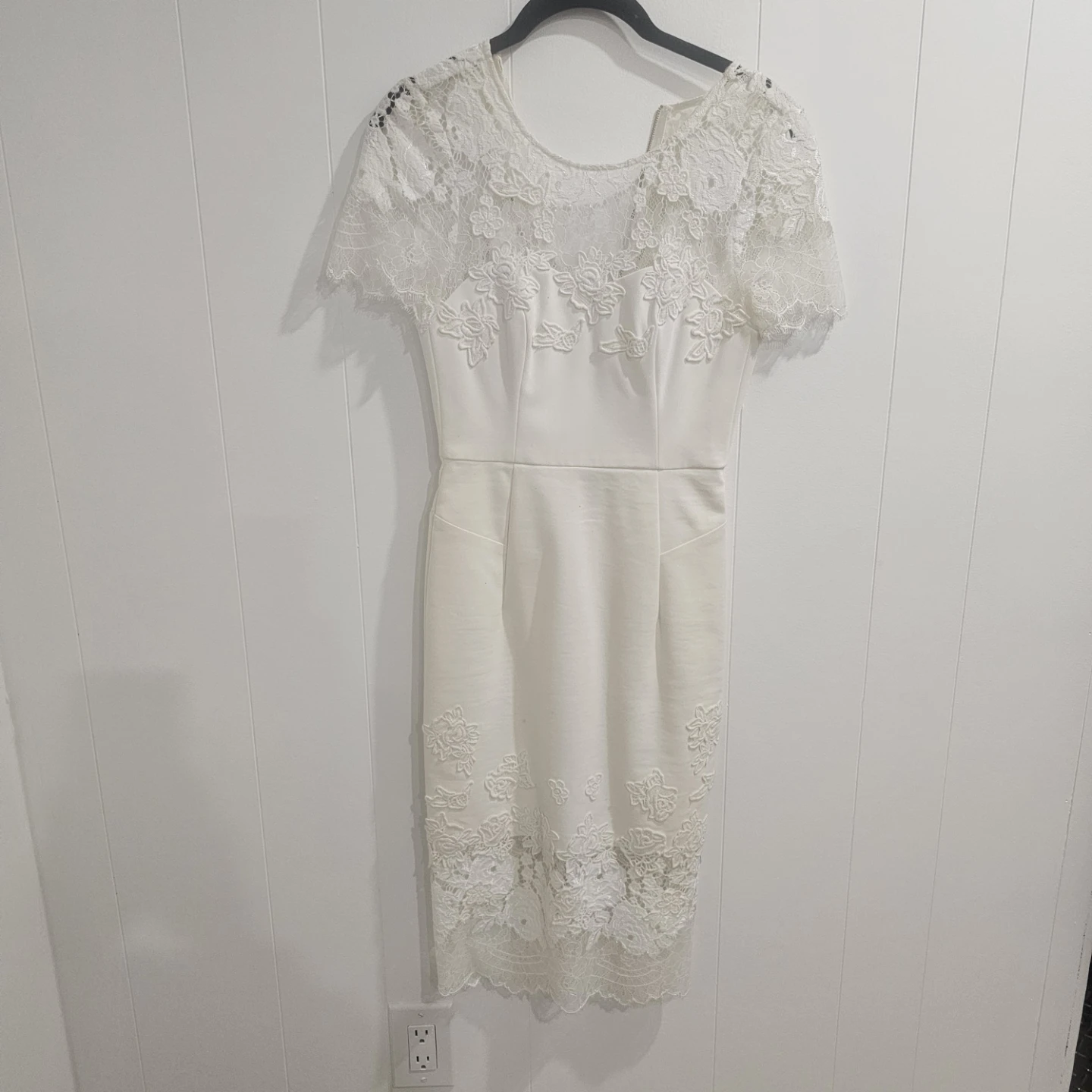 Evernew Melbourne White Lace Sheath Dress Sz 4