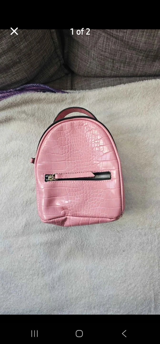 Pink Croc Embossed Mini Backpack