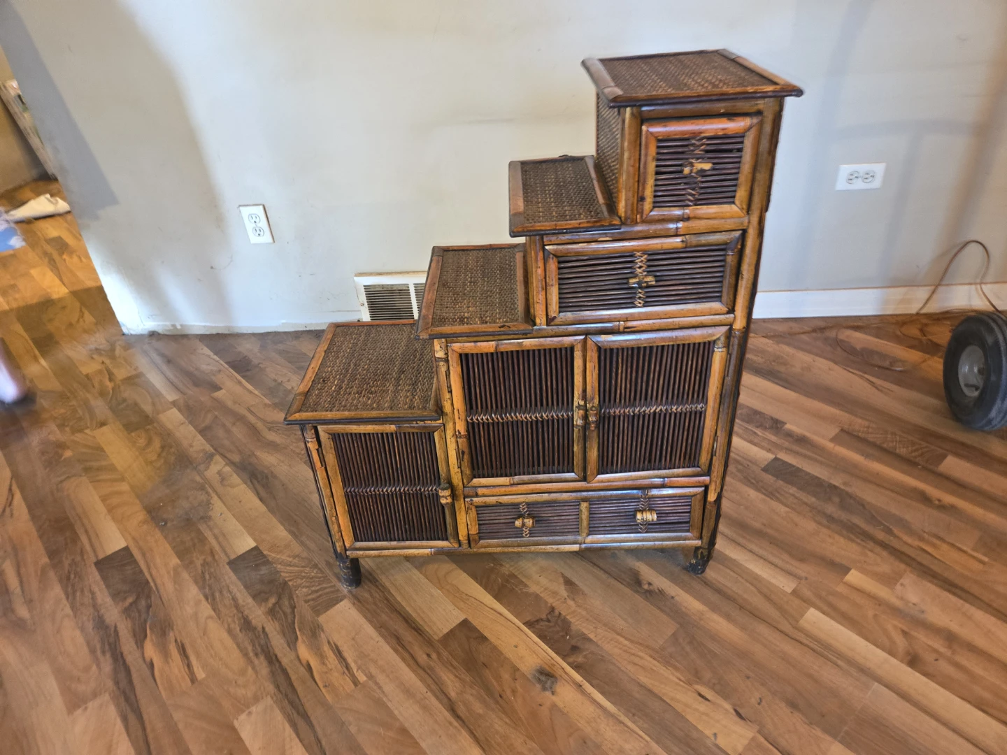 Bamboo Tiered Storage Cabinet