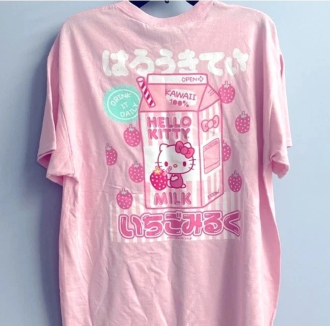 Sanrio Hello Kitty milk bubble tea Kawaii tee NEW WITH TAGS M - photo 2