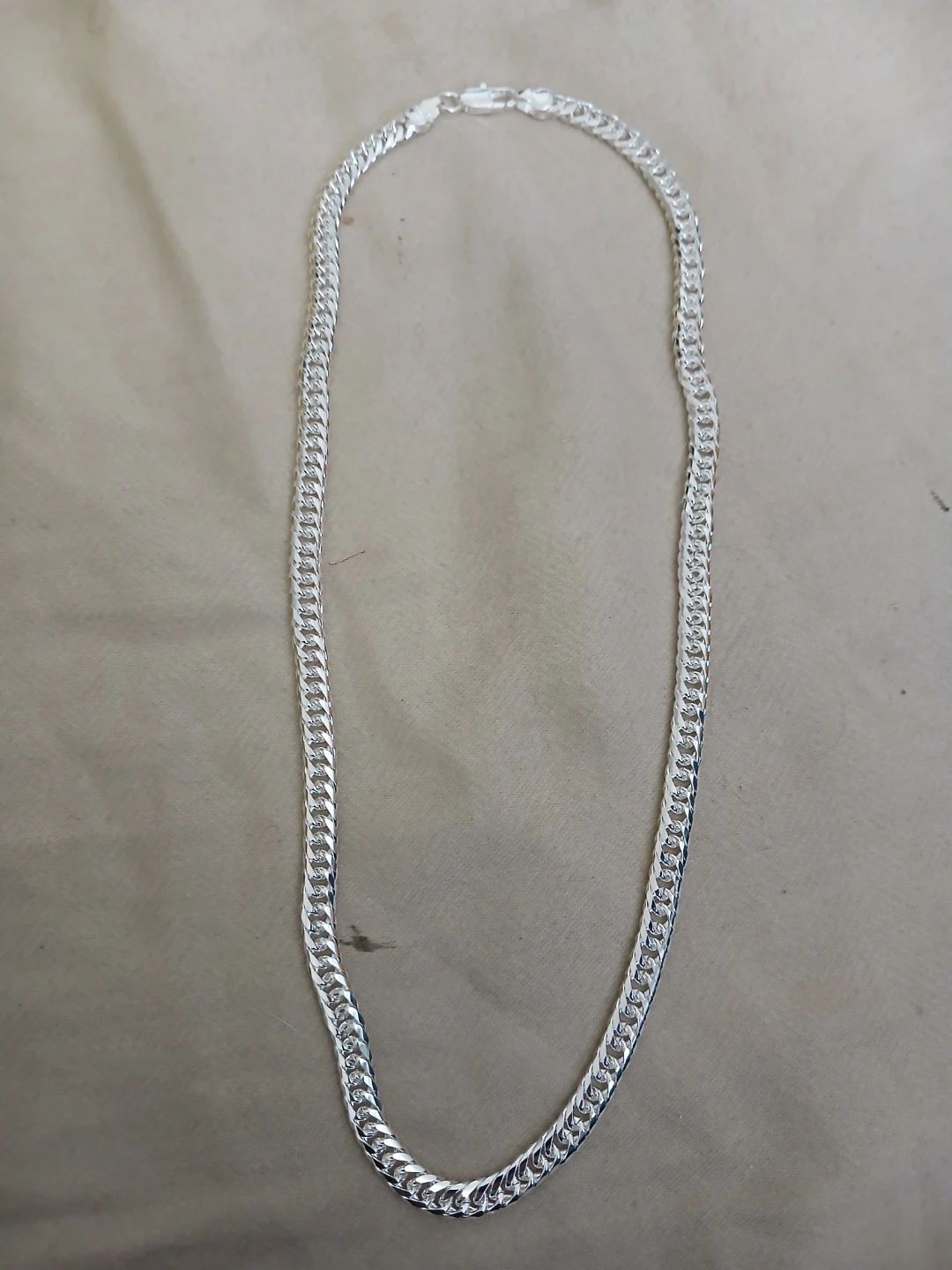 925 Silver Plated White Copper Chain Link Necklace