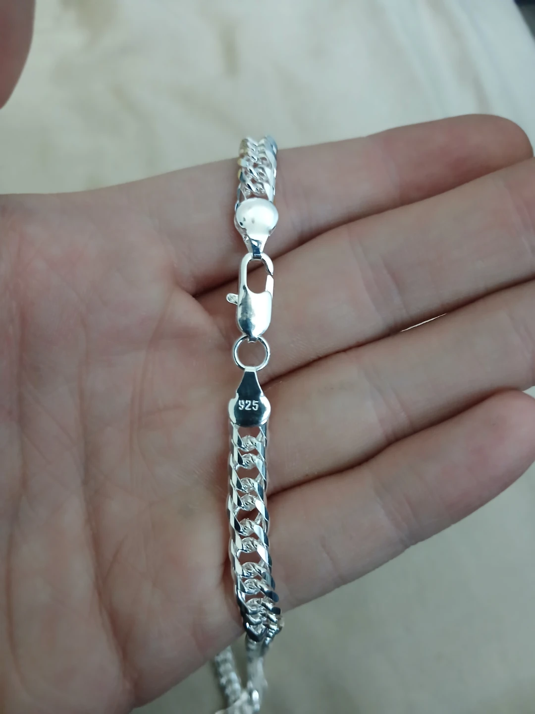 925 Silver Plated White Copper Chain Link Necklace - photo 4