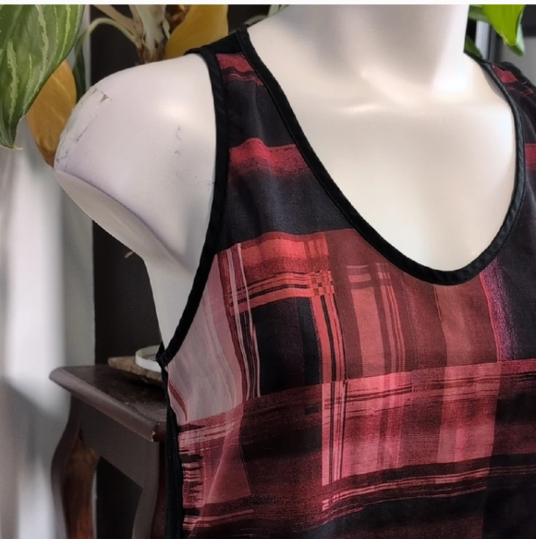 Mossimo Tank Top - Red Plaid Print - Size S/P - photo 2