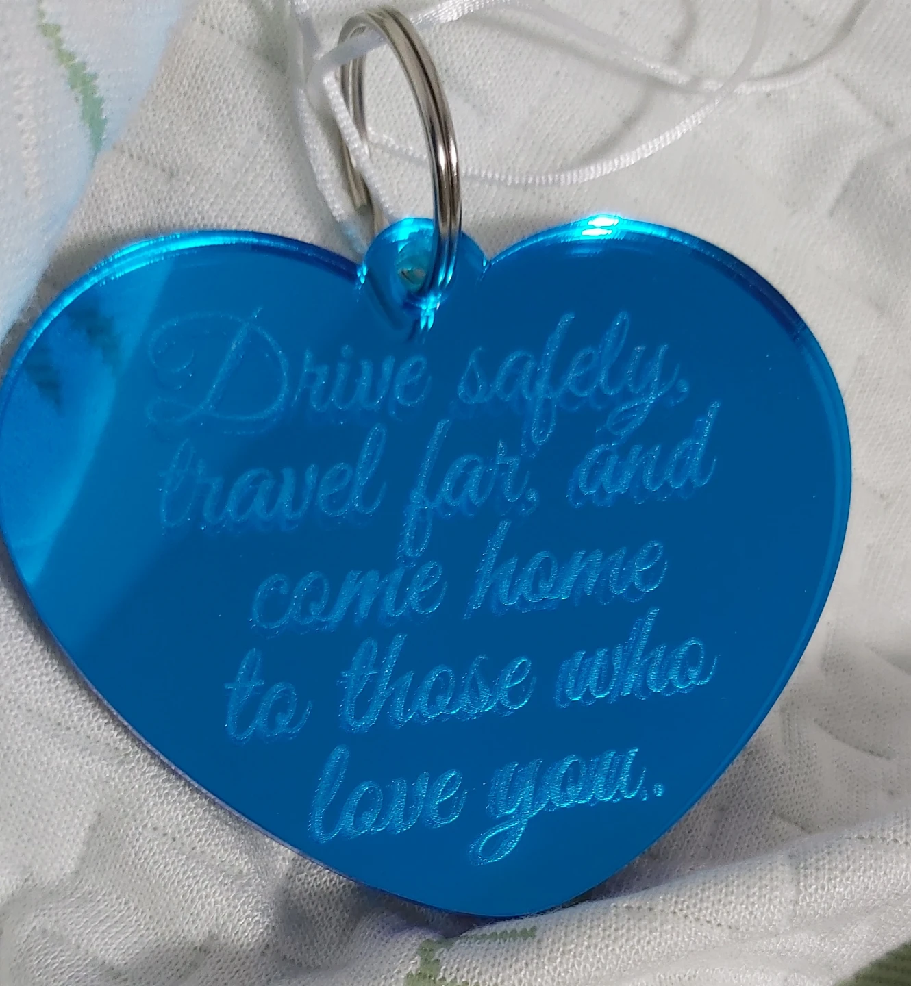 Heart Shape Rearview Car Mirror Charm Double Sided - photo 2