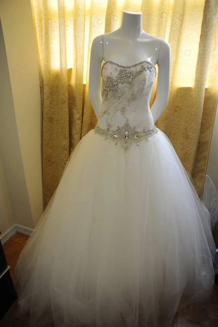 White Wedding Dress with Beading