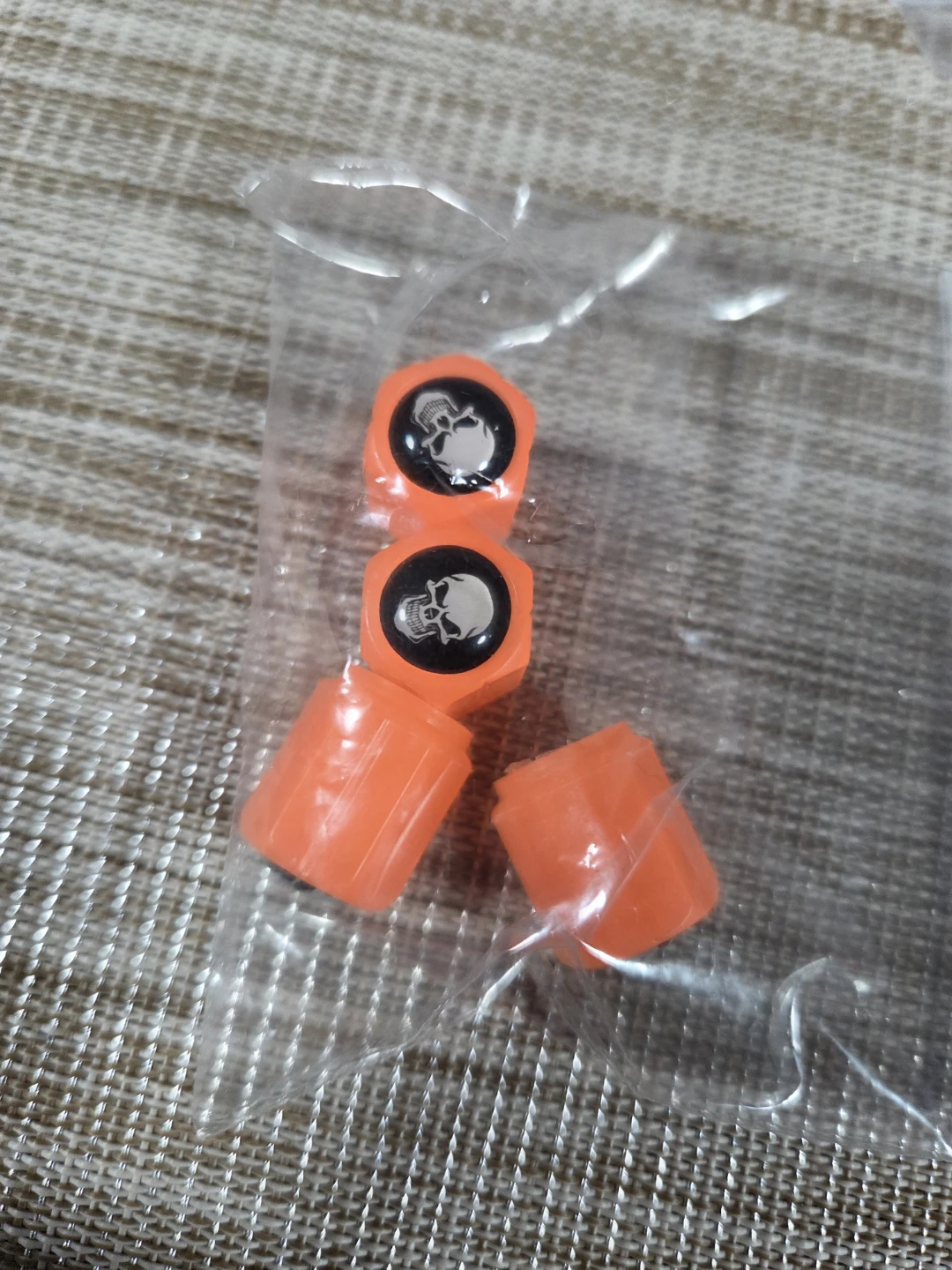Skull Valve Caps - Pink & Orange - photo 2