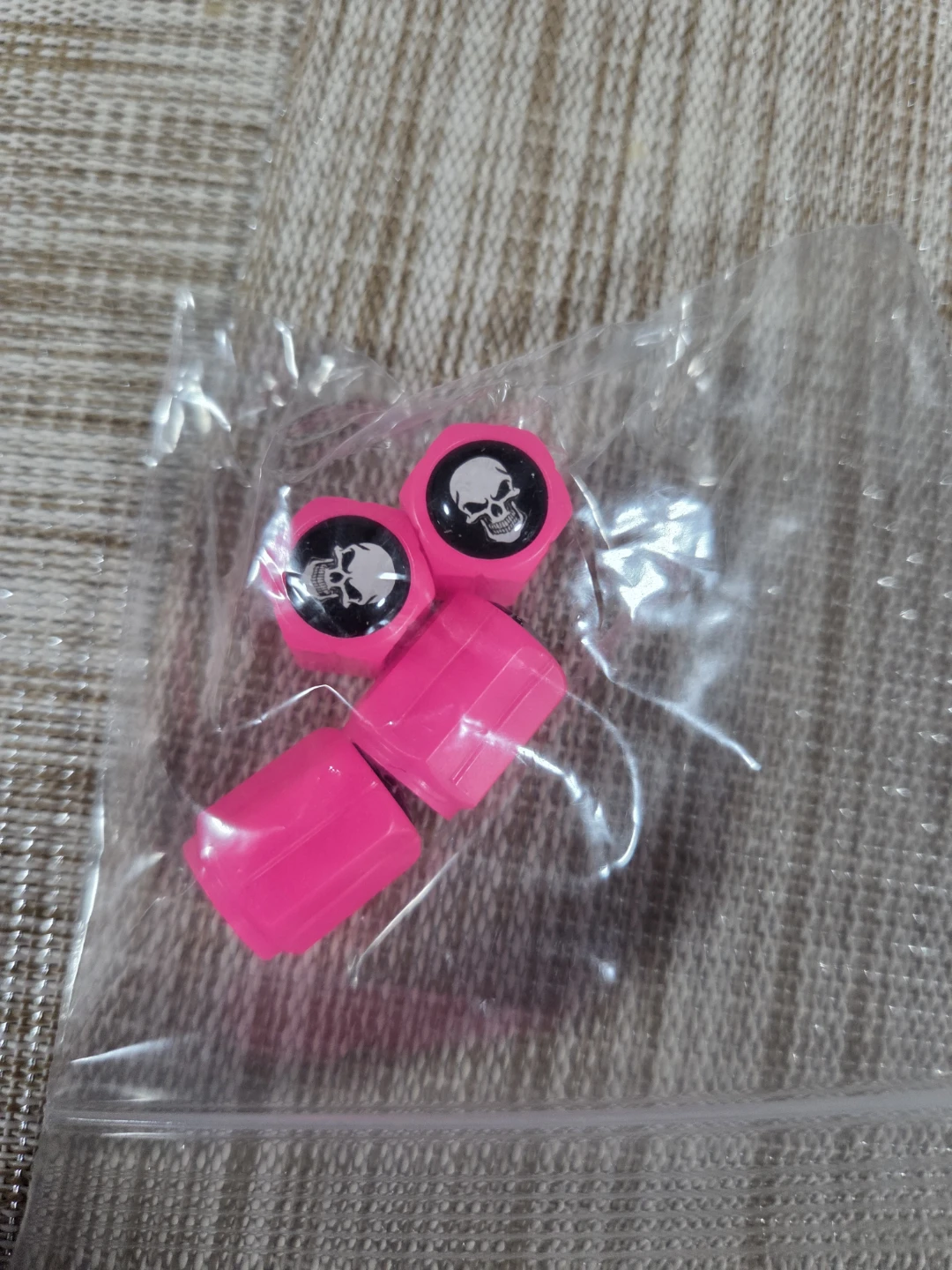 Skull Valve Caps - Pink & Orange - photo 3