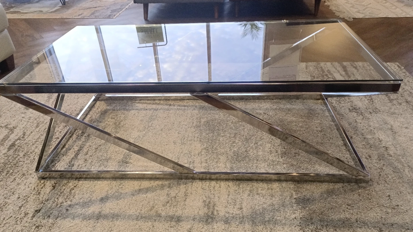 Glass and Chrome Coffee Table