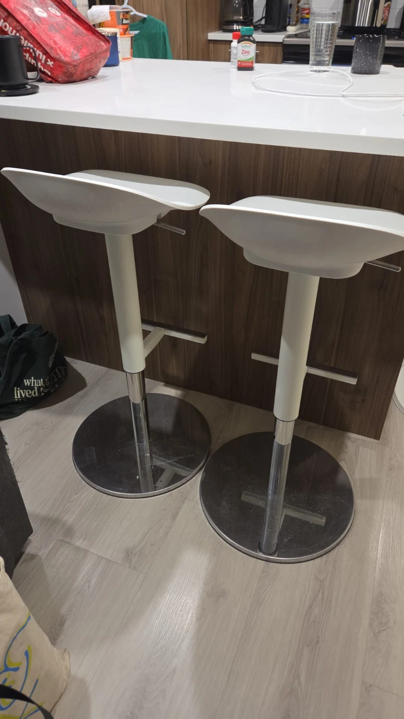 IKEA White Adjustable Bar Stools - Set of 2