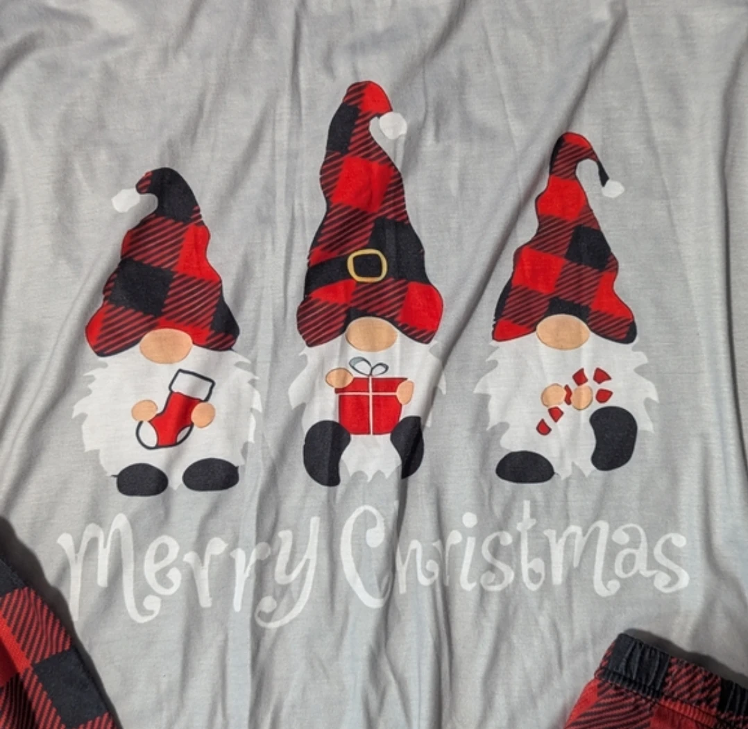 Christmas Gnome Pajama Set - Red Buffalo Plaid - photo 2